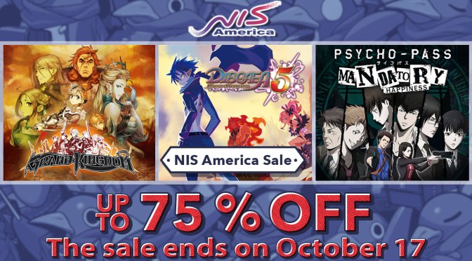 Publisher NIS America is having a Sale on the Playstation Store