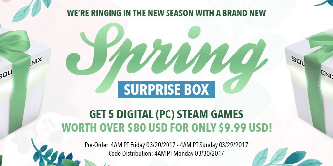 Square Enix Surprise Box is back for the Spring, $9.99 for 5 Steam Titles